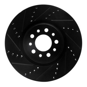 Alfa Romeo Tonale Brake Rotor (1) - Front Left - R1 Concepts - Drilled & Slotted - Black - `14-`25